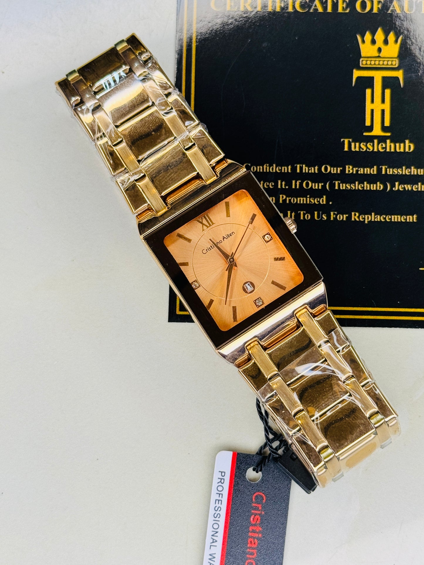 Cristiano Aillen Rose Gold Square Watch