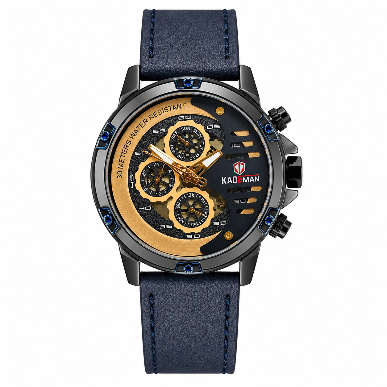 Kademan Tungsten Blue Chronograph Watch