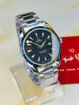 Silver Sapphire Chain Strapped Omega Sea Master Watch