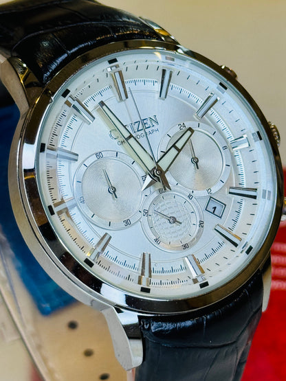 Citizen Globe Black White Chronograph Watch