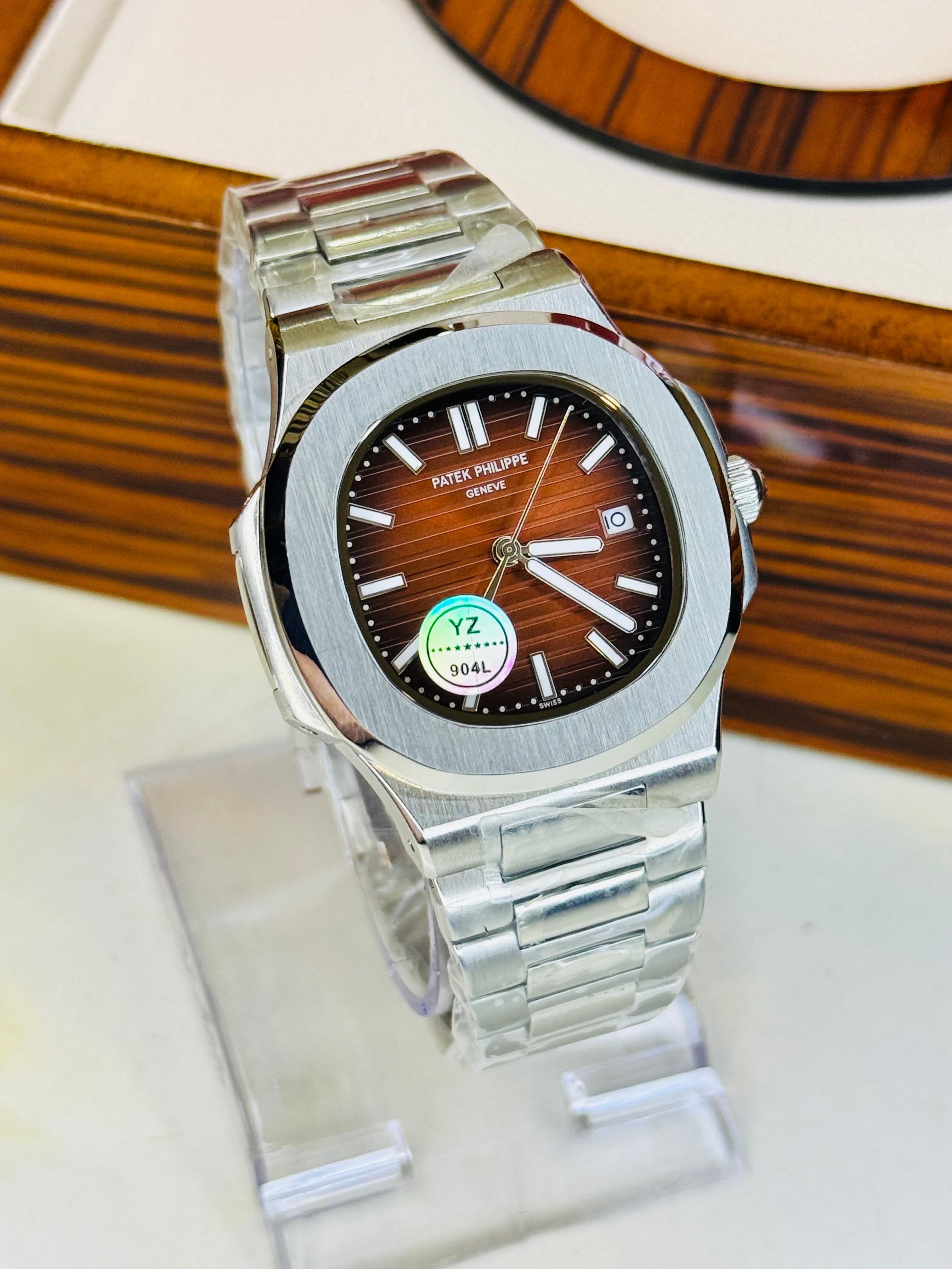 Silver Chocolate Automatic Nautilus Super Clone Watch