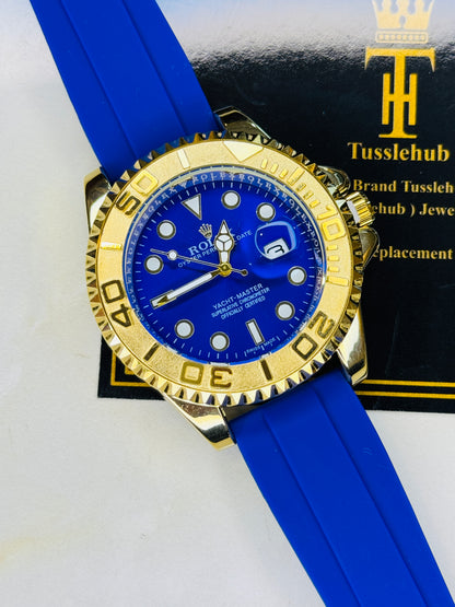 Gold Blue Yatchmaster Watch