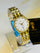 Gold White Down Date Citizen Couple Watch