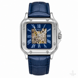 Black Gold White Tank Automatic Skeleton Watch