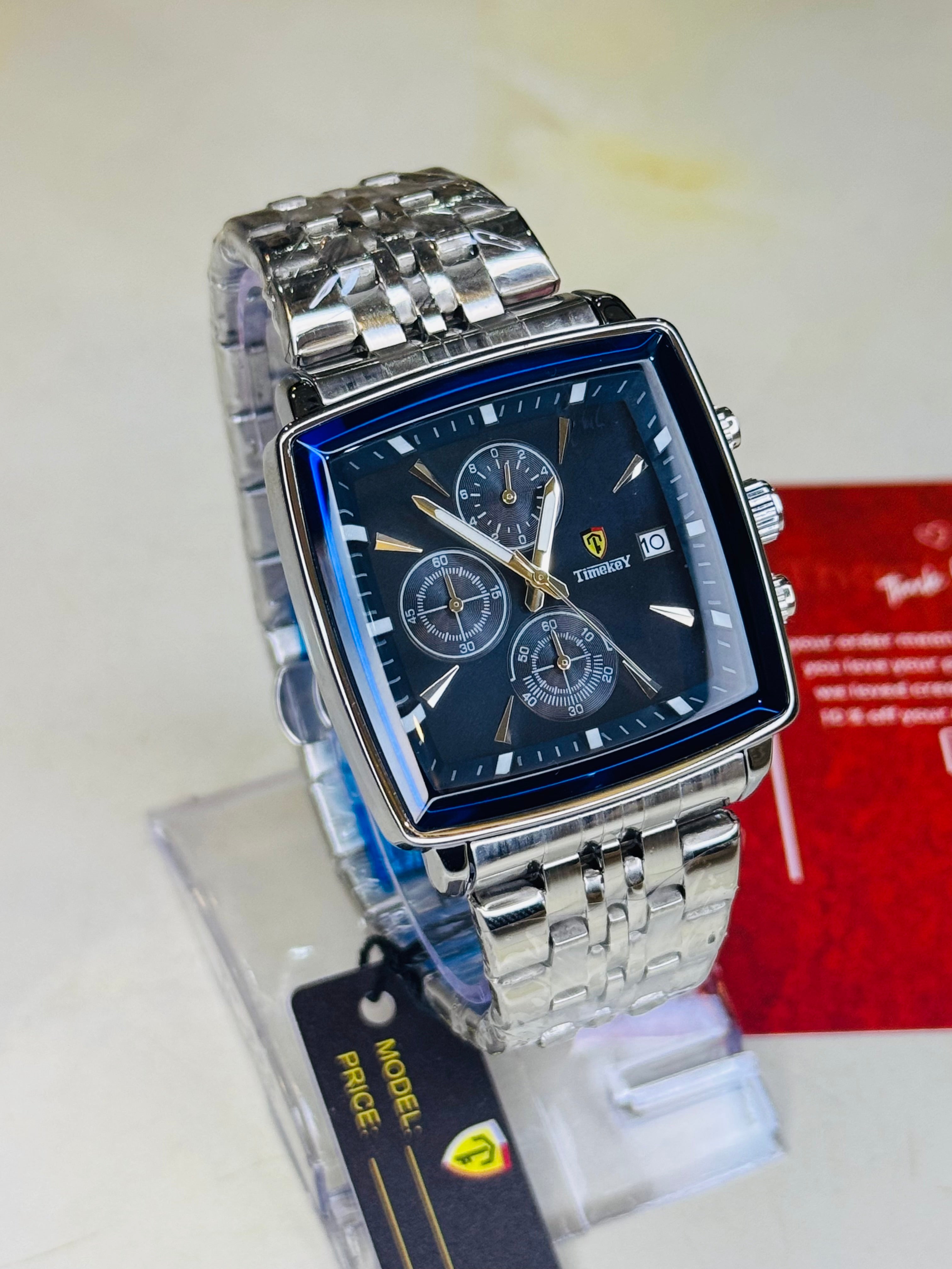 Timekey Square Chain Chronograph Watch