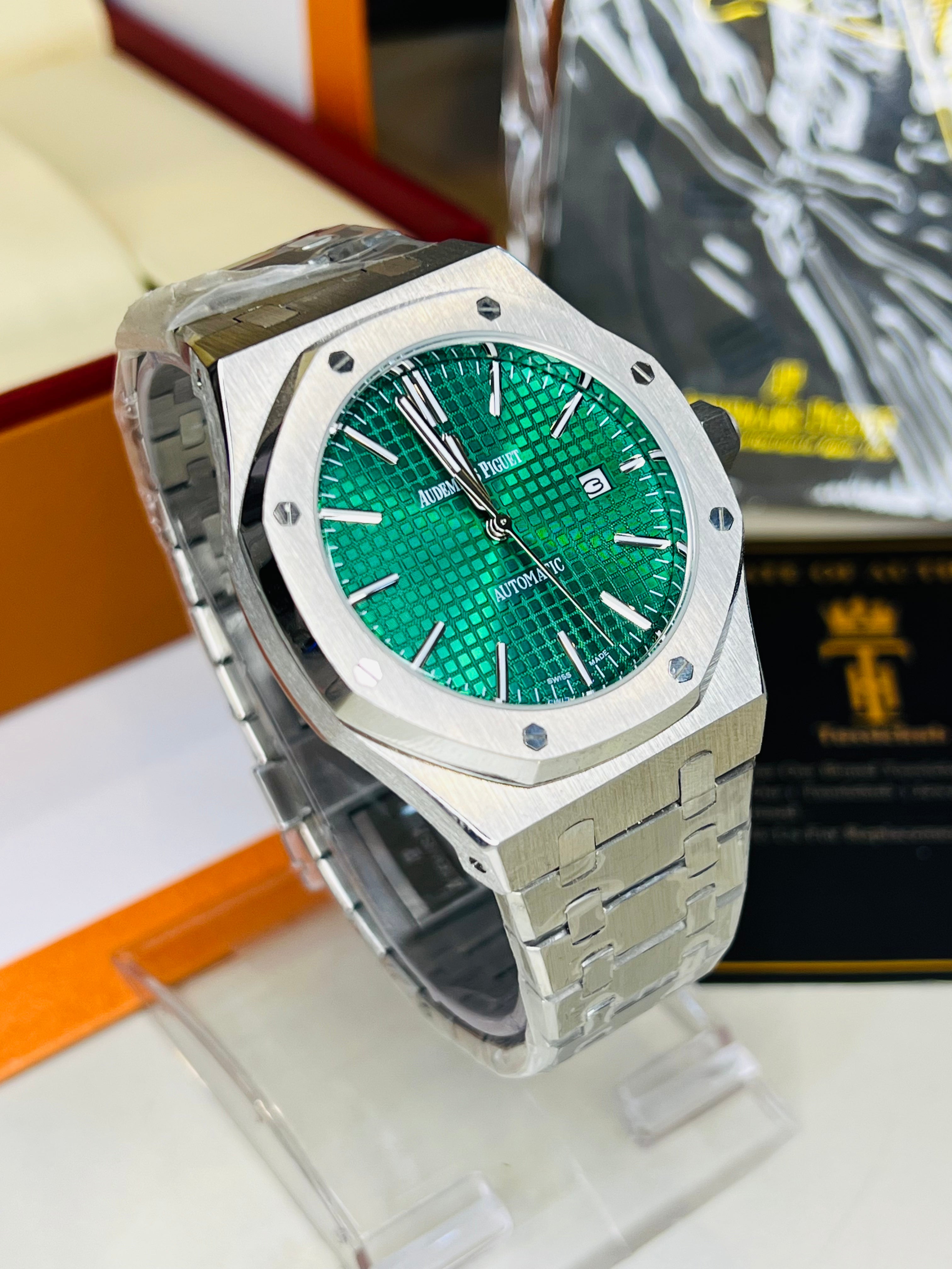 AP Silver Automatic Emerald Dial Super Clone Watch