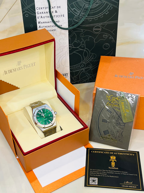 AP Silver Automatic Emerald Dial Super Clone Watch
