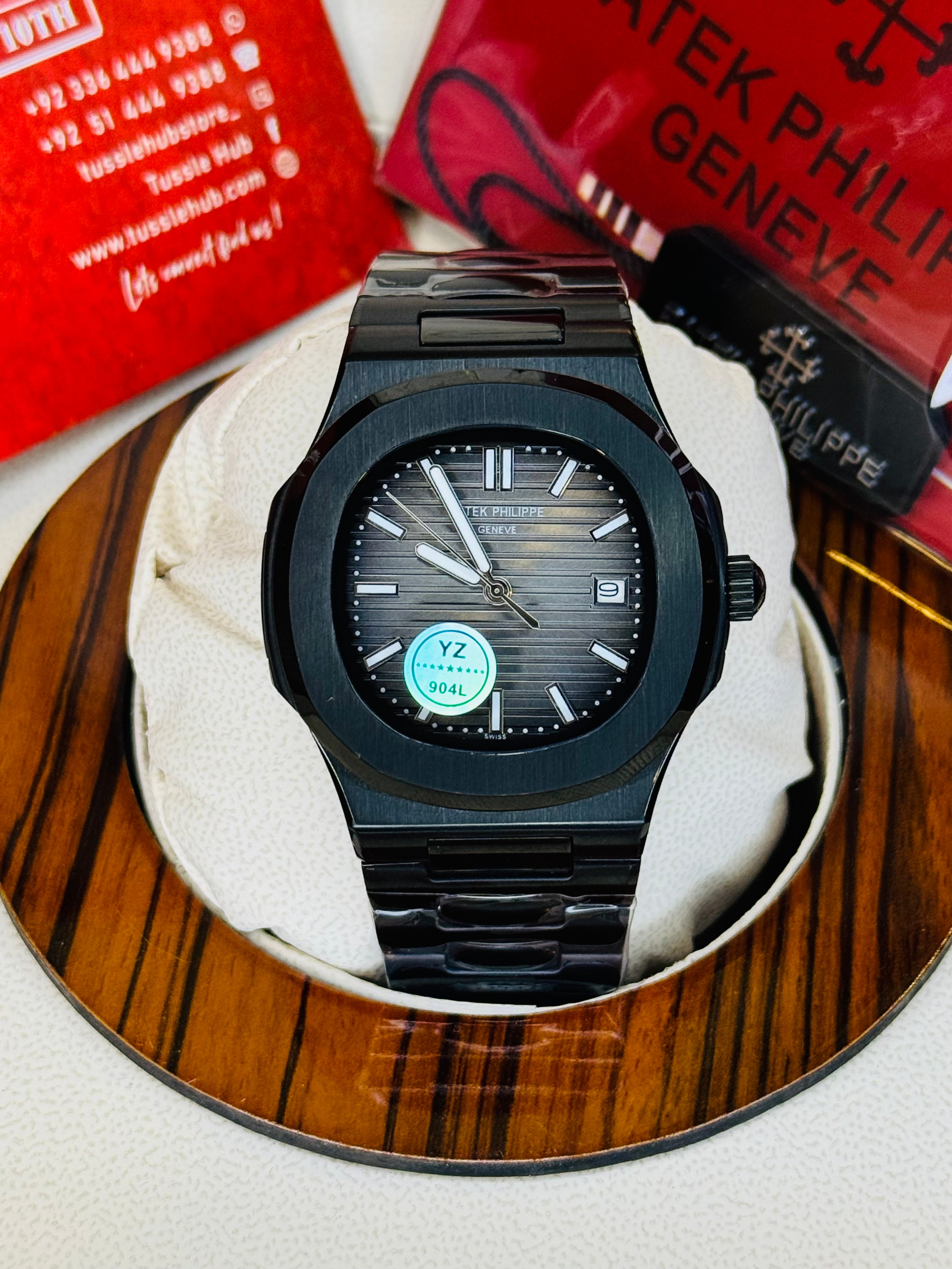 All Black Automatic Nautilus Super Clone Watch – TUSSLEHUB
