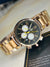 Rose Gold Black L-V Chronograph Dial Watch