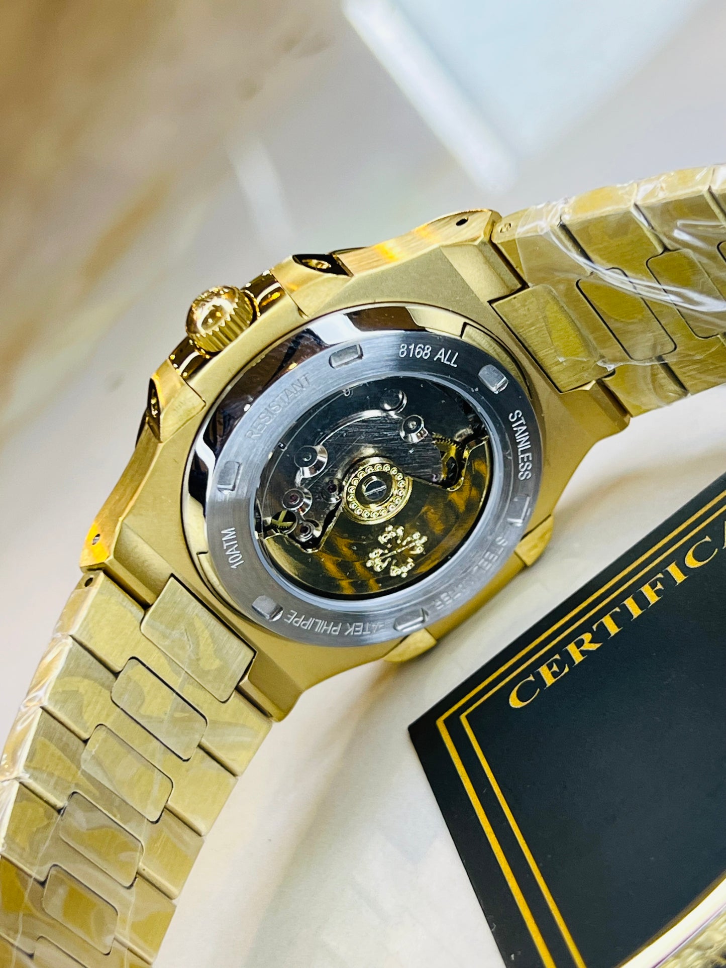 Gold Amazon Green Automatic Nautilus Super Clone Watch