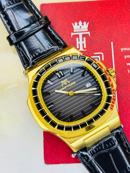 Matturi Black Gold Zircon Watch