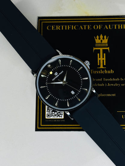 Black Silver Slim Balloon Universe Point Watch