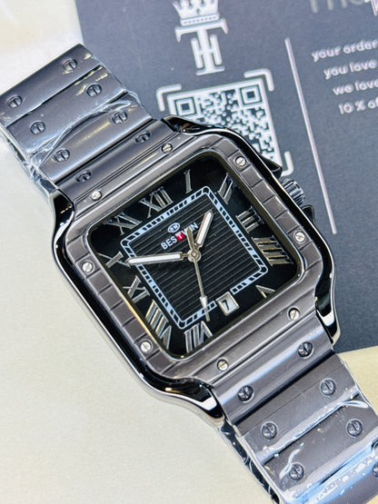 Matte All Black Santos Dial Watch