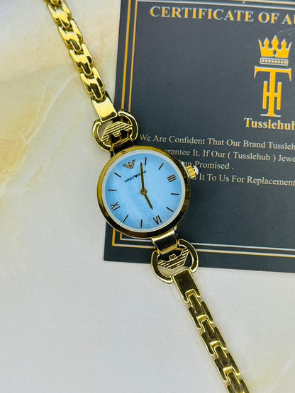 Emporio Gold Blue Watch for her