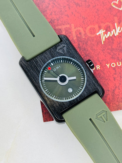 Tomi Army Green Tank Magnetic Strap Watch