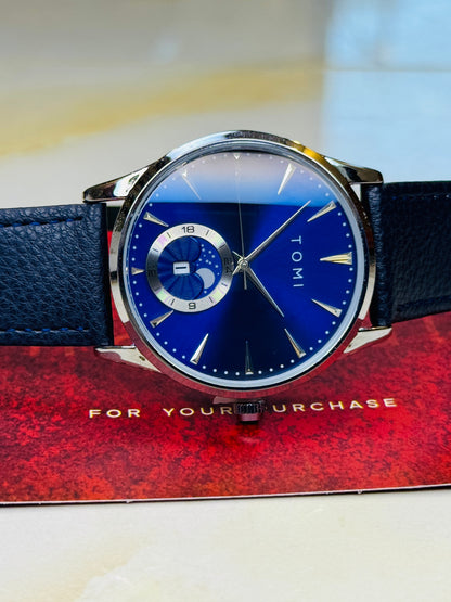 Tomi All Blue Leather Magnetic Strap Watch