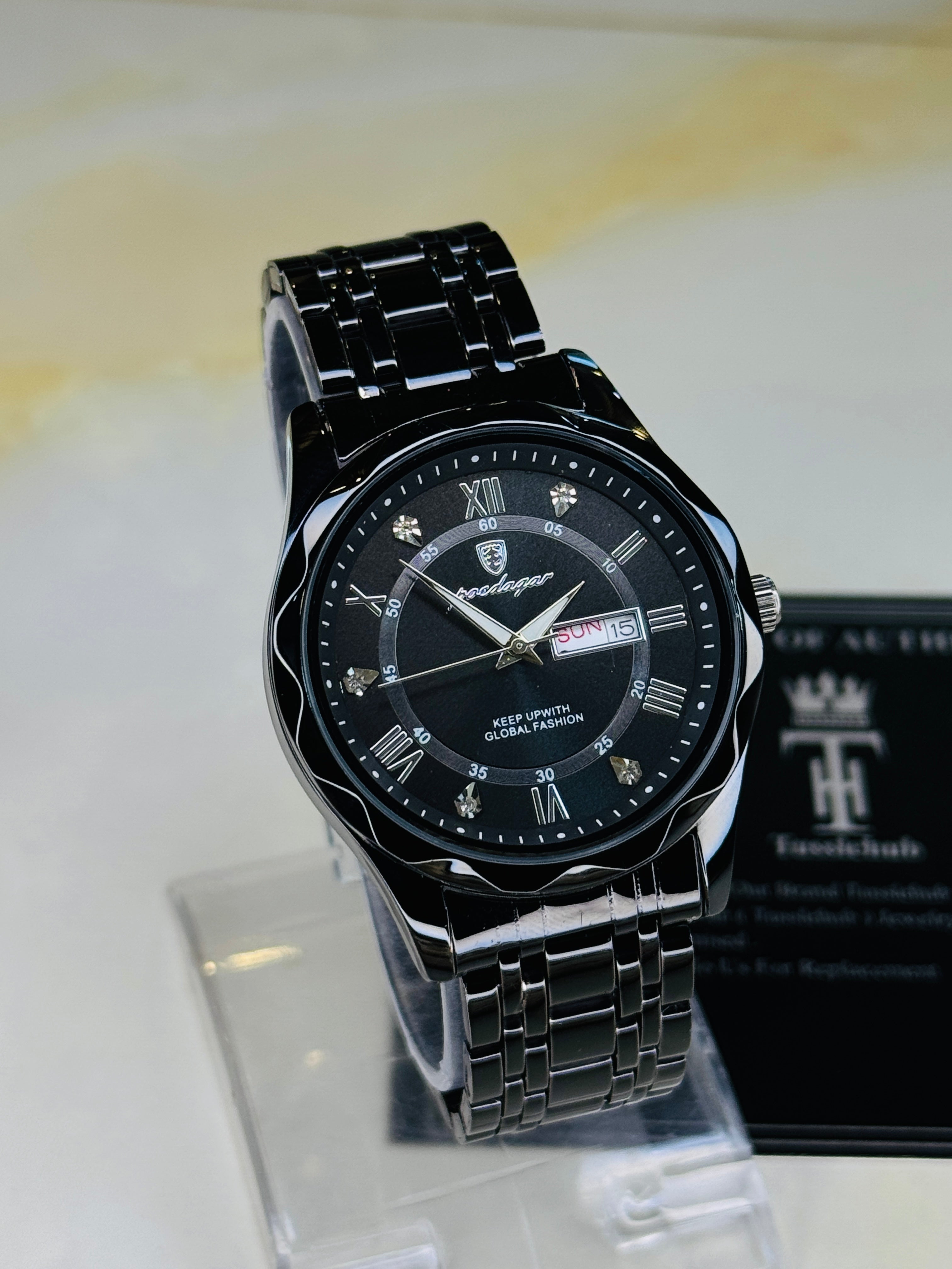 All Black Poedagar Saint Dial Watch