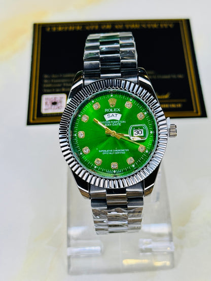 Premium Day Date Black Emerald Dial Watch