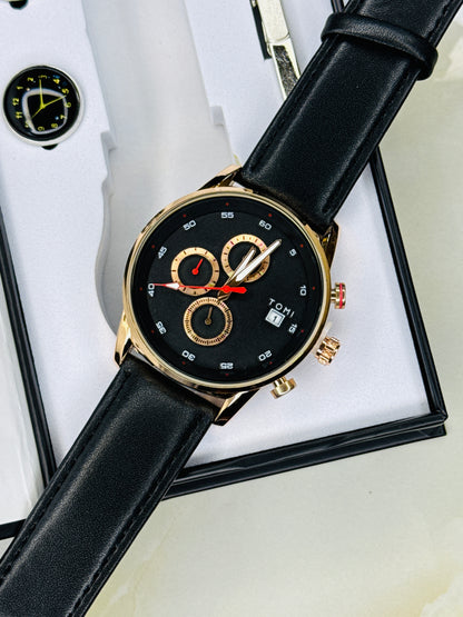 Tomi S6C Black Rose Gold Gift Set Watch