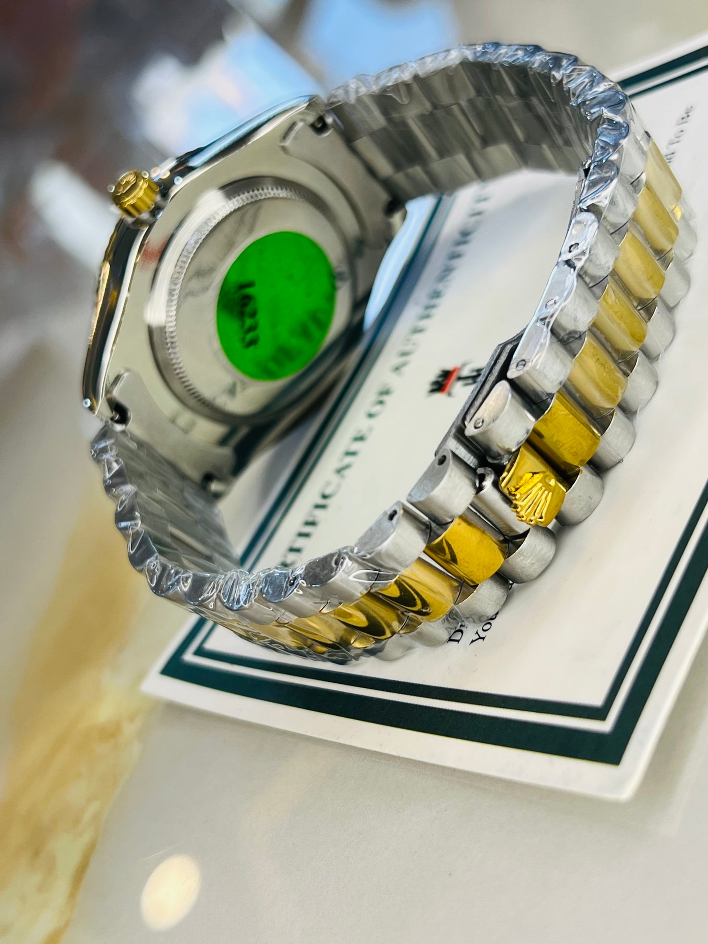 Premium Day Date Two Tone White Dial Watch