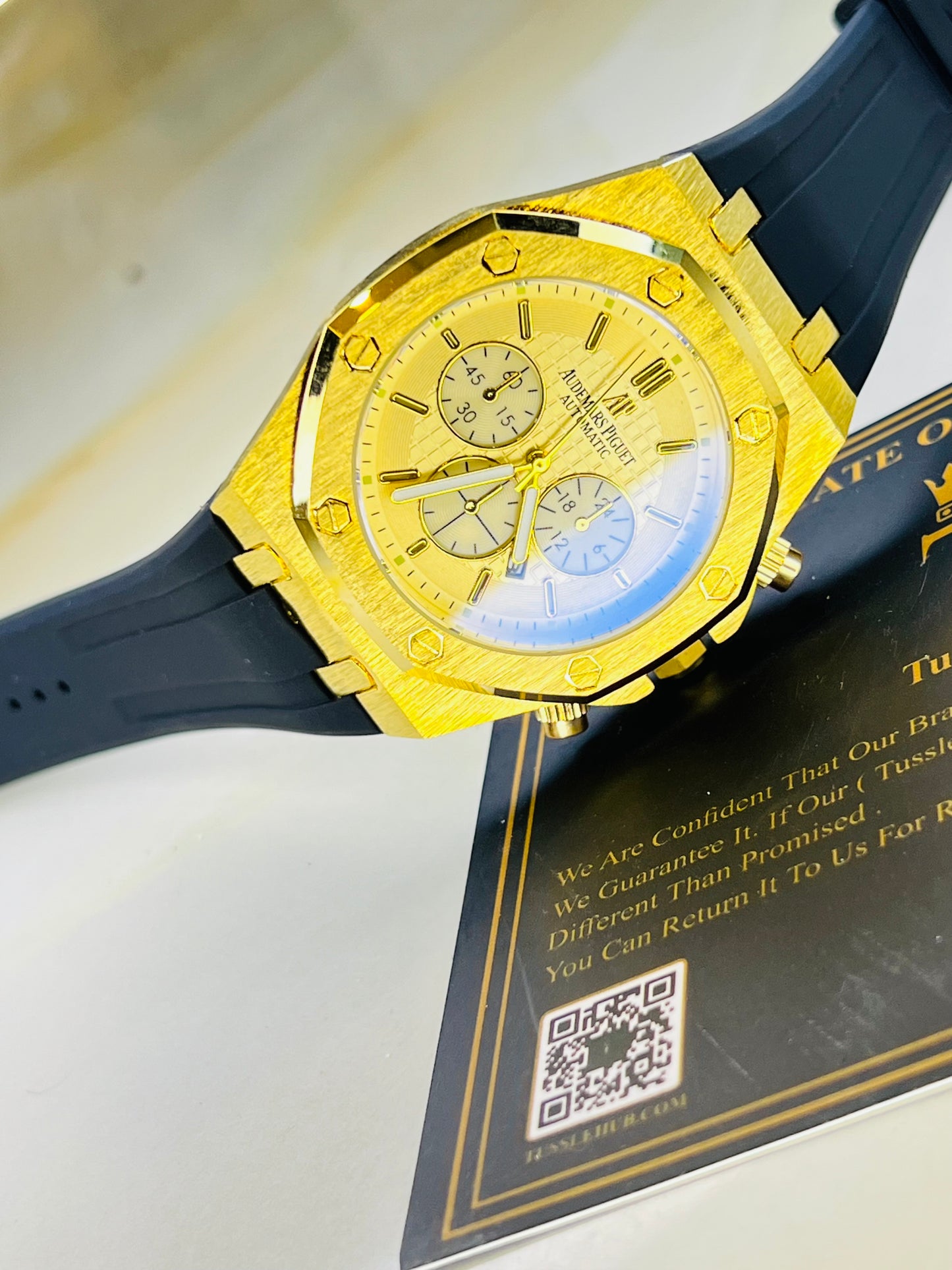 Black Gold Silicon Strap AP Watch