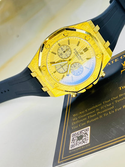 Black Gold Silicon Strap AP Watch