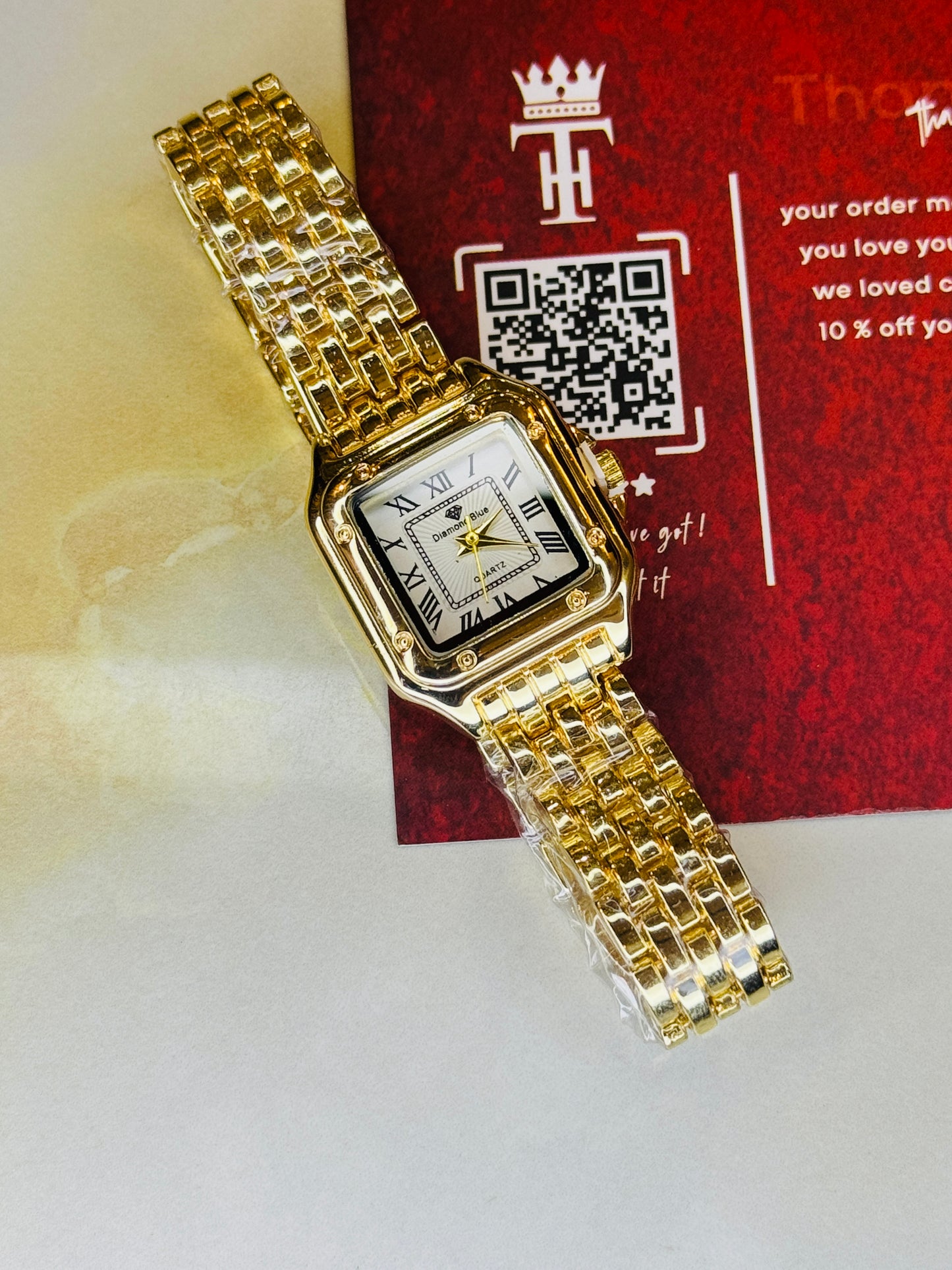 Gold White Santos Watch For Her