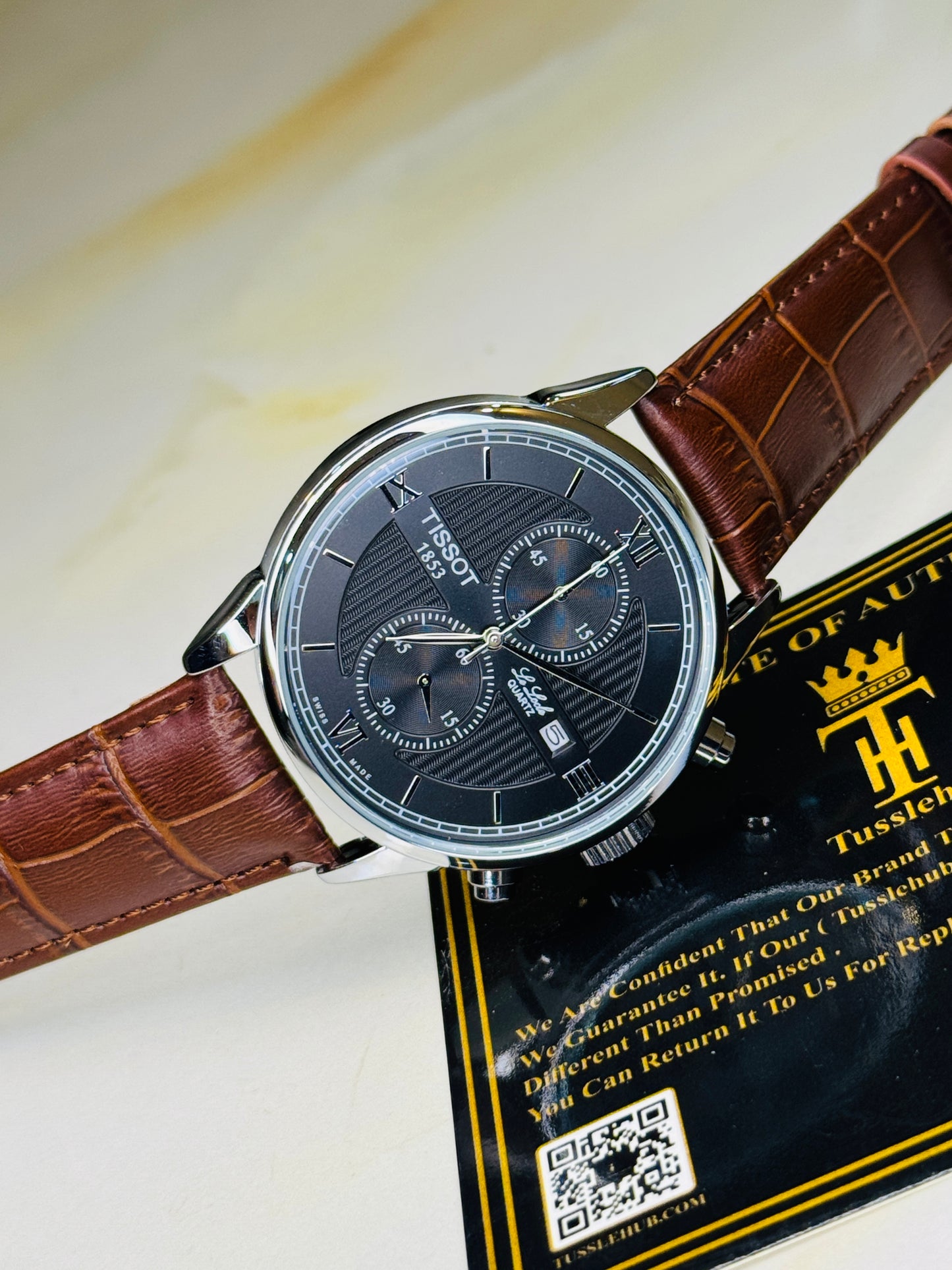 Le Lode Brown Leather Chronograph Dial Tissot Watch