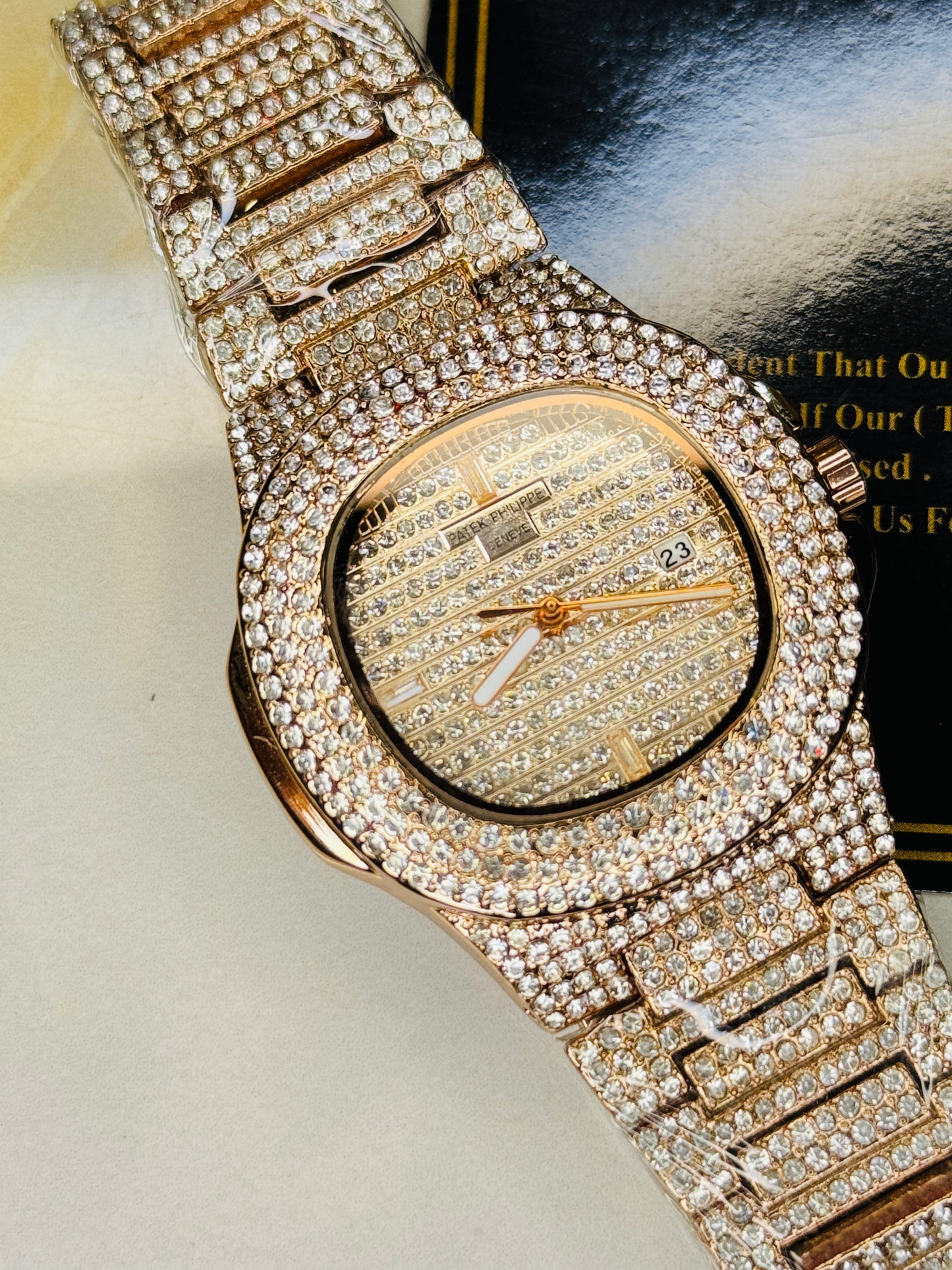 Rose Gold Iced Out PP Branded Premium Watch