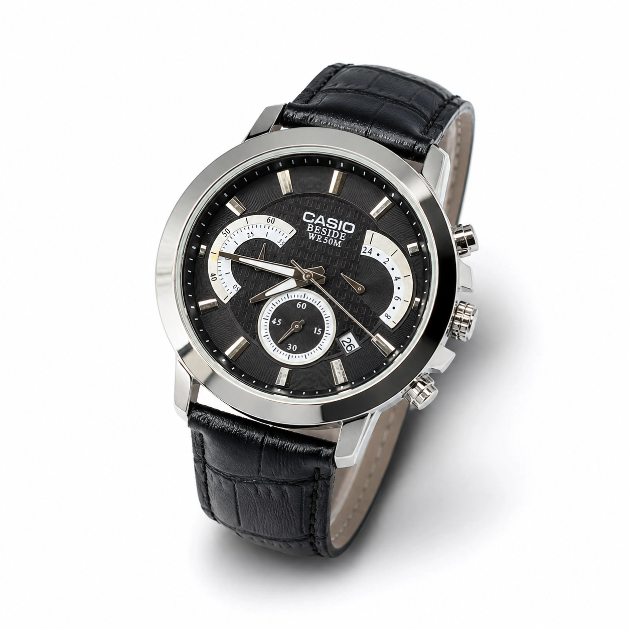 All Black Beside Chronograph Watch