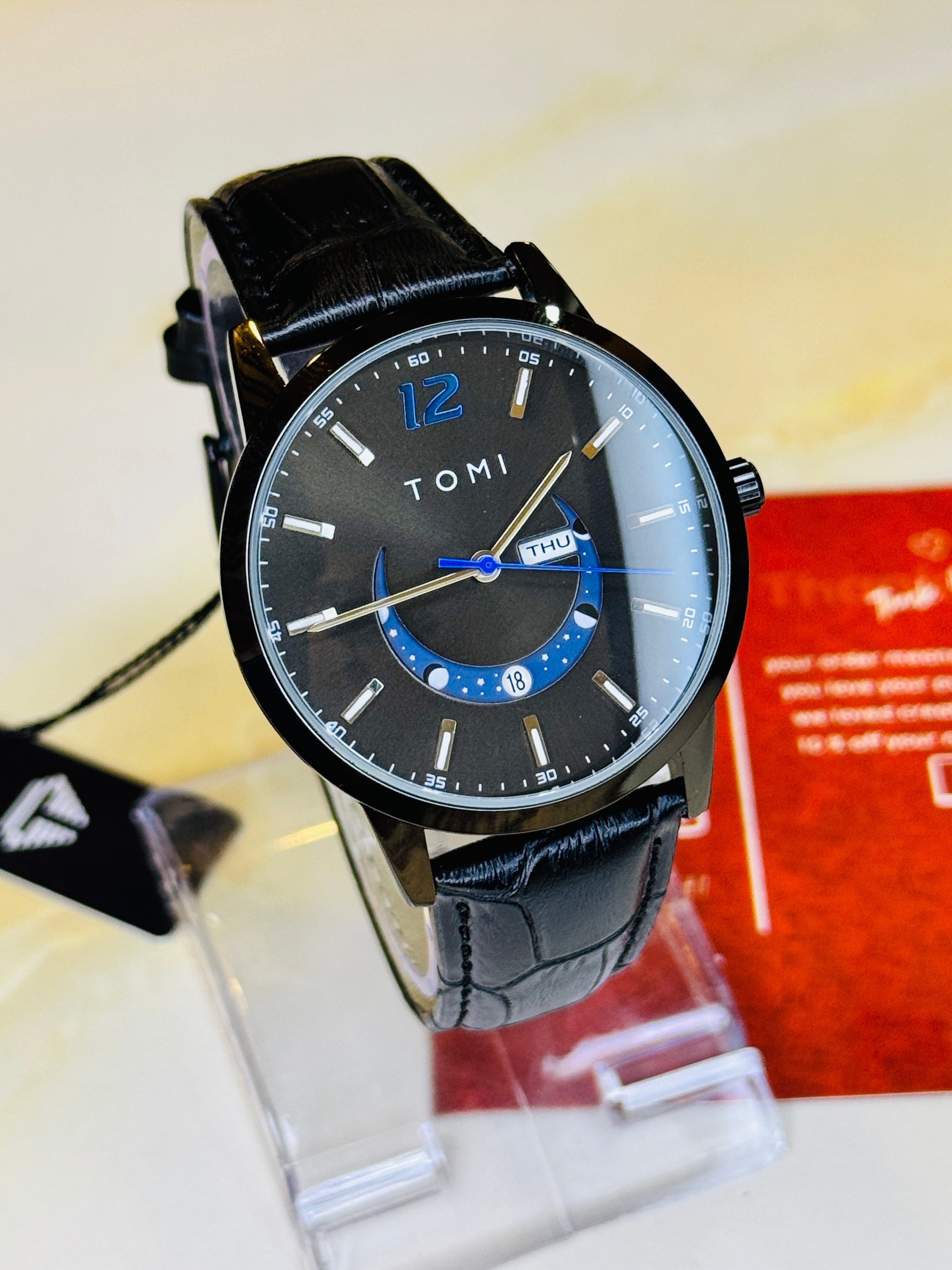 All Black Tomi Crescent Watch
