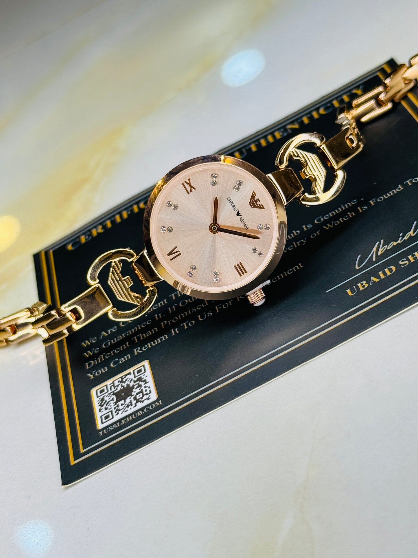 Emporio Rose Gold Pink Watch for her