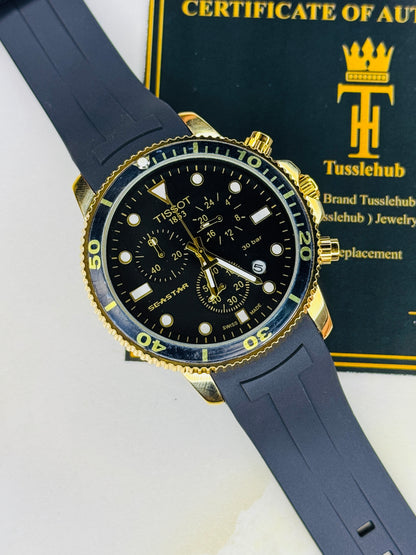 Black Gold Black Tissot Sea Star Chronograph Watch