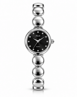 The Silver Round Pebble Minimalist Bangle Watch