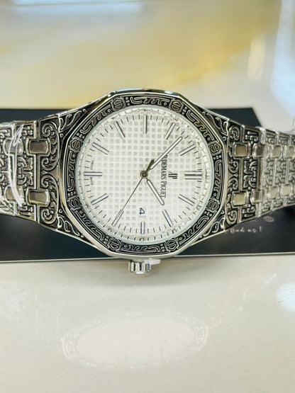 Calligraphic Silver White AP Watch