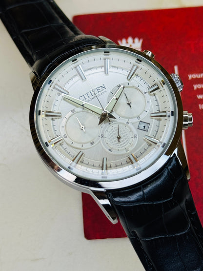 Citizen Globe Black White Chronograph Watch