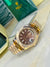 Rose Gold Chocolate Gems Automatic Day Date Super Clone Watch