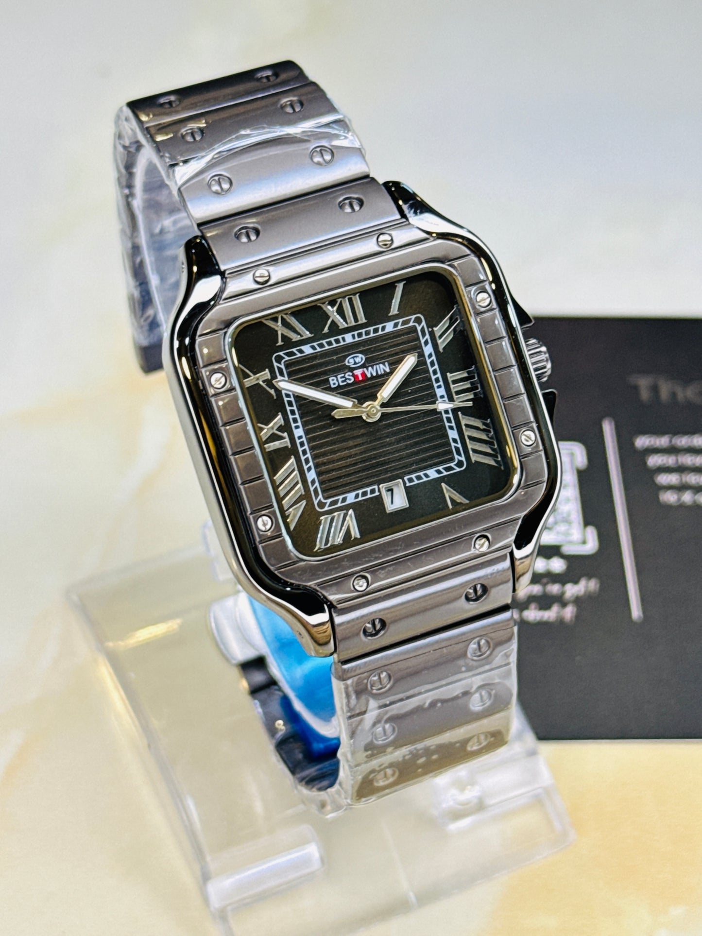 Matte All Black Santos Dial Watch