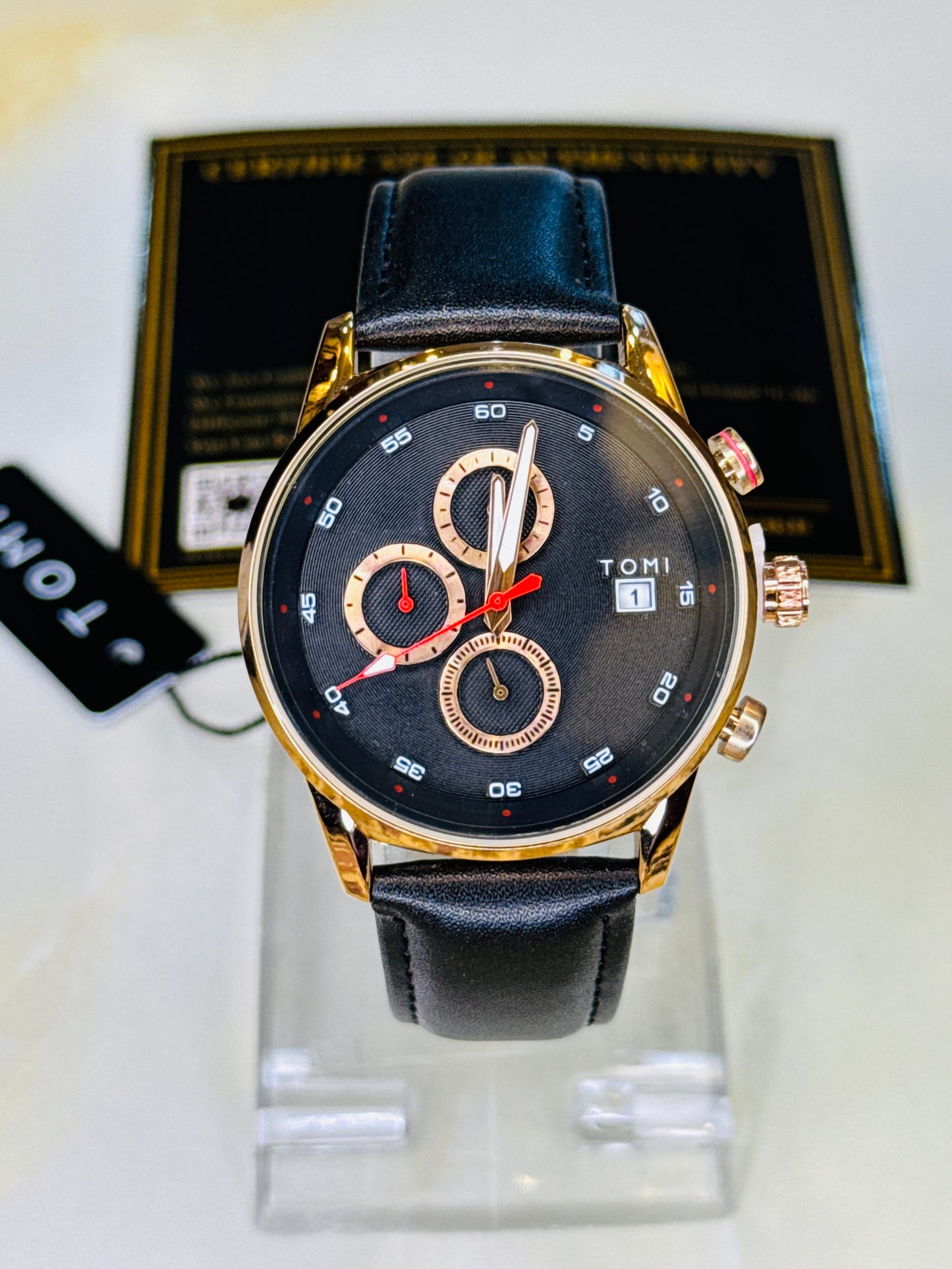Tomi S6C Black Rose Gold Gift Set Watch