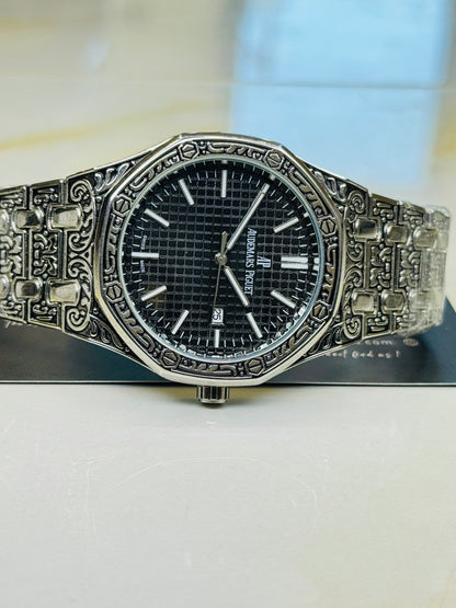 Calligraphic Silver Black AP Watch