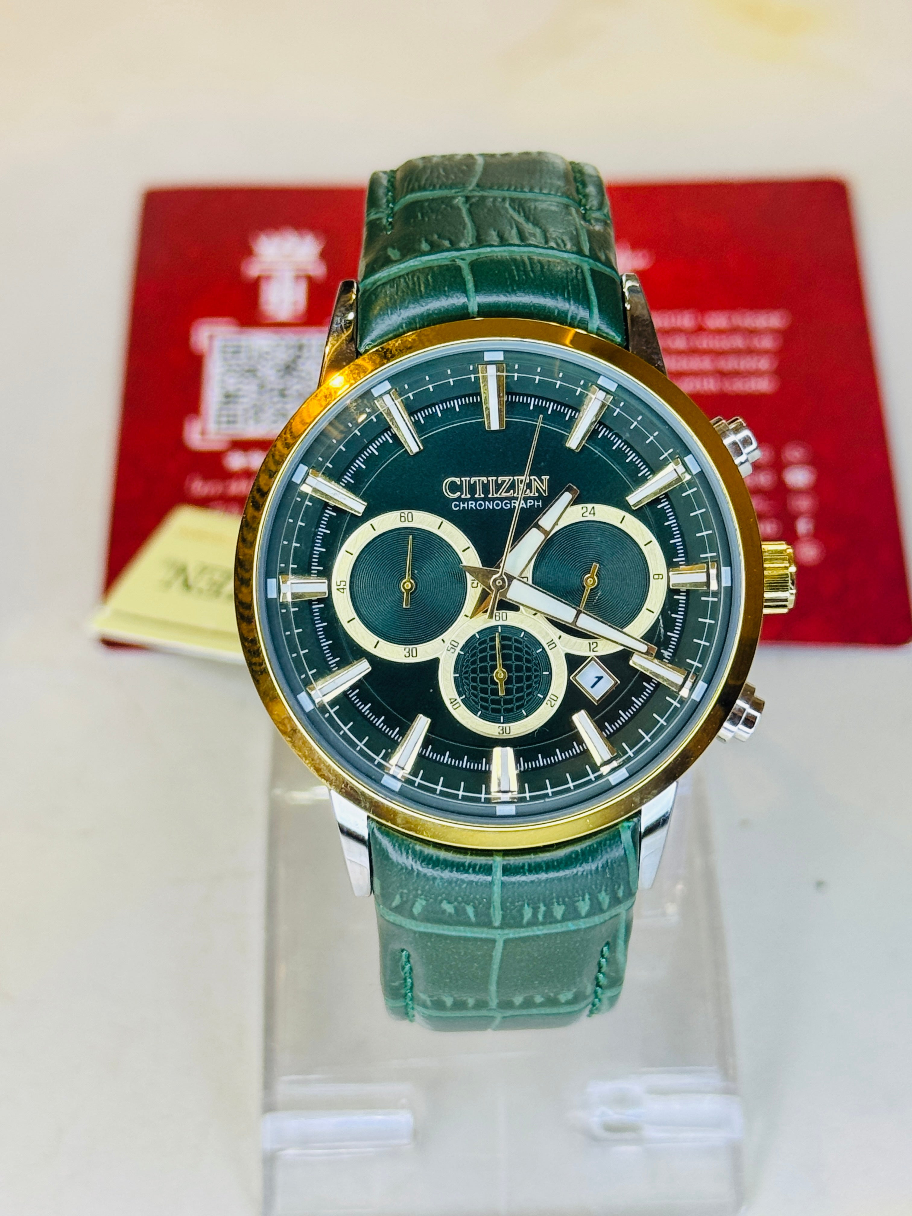 Citizen Globe Forest Green Chronograph Watch