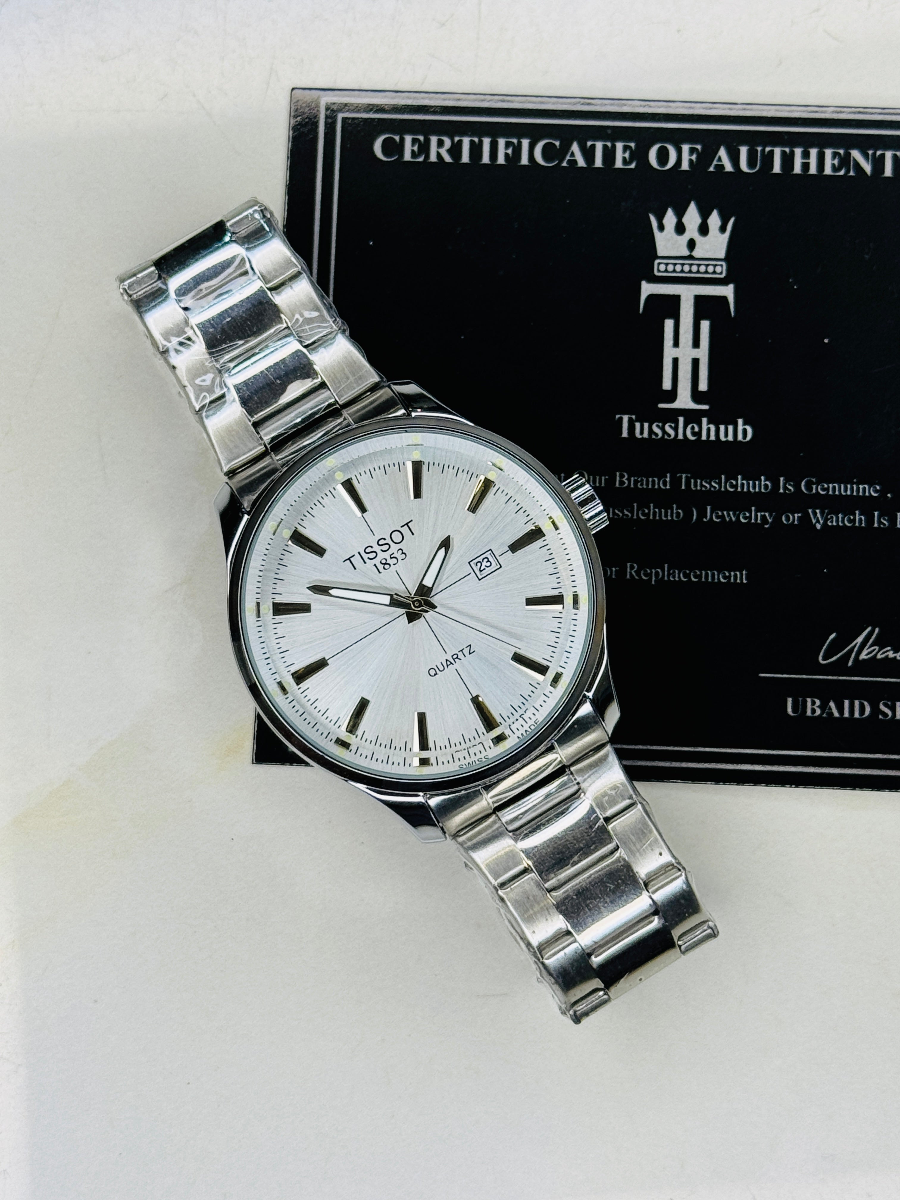 Pr100 Silver White Round Tissot Watch