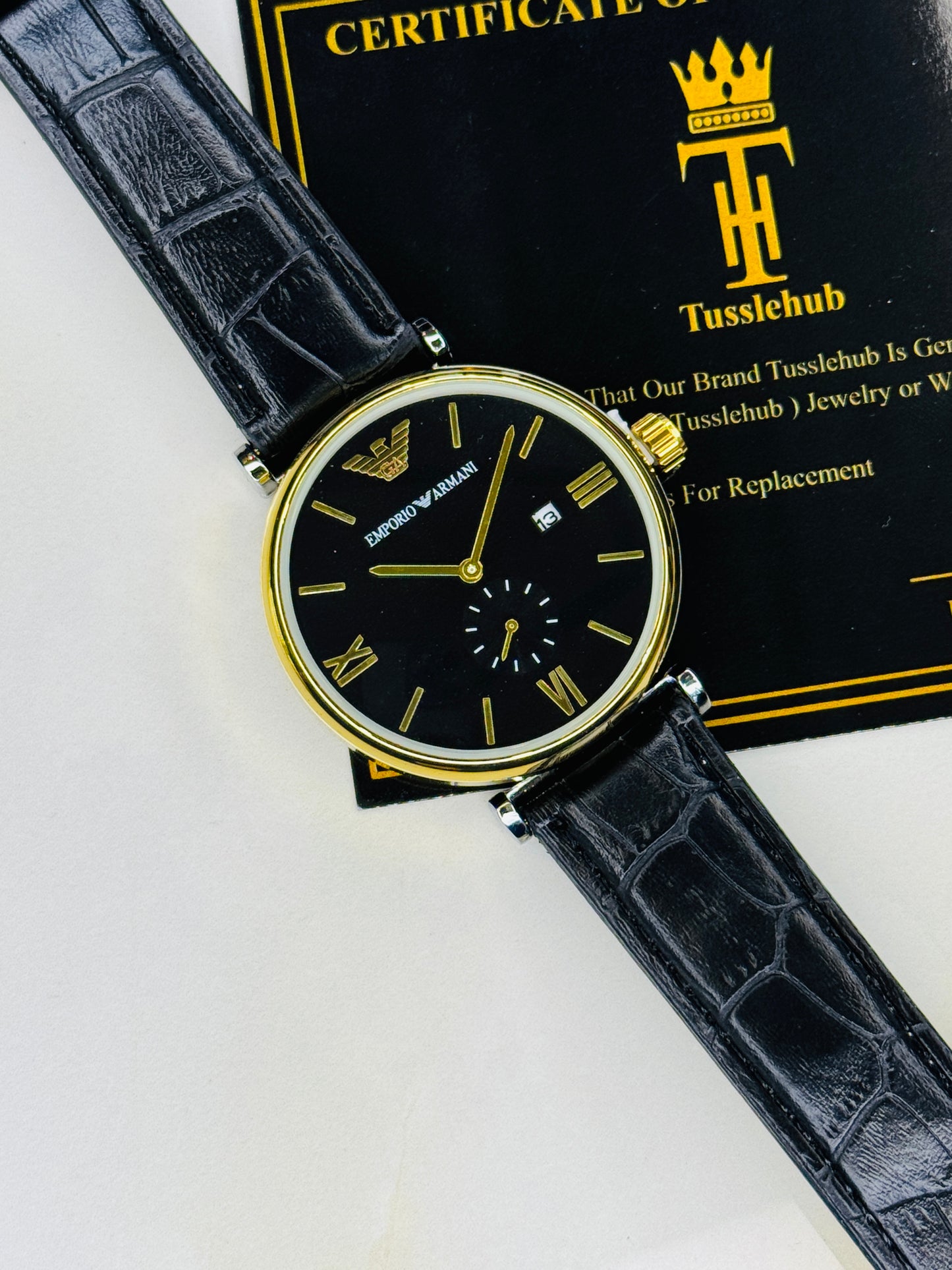 Black Gold Black Emporio Down Second Watch