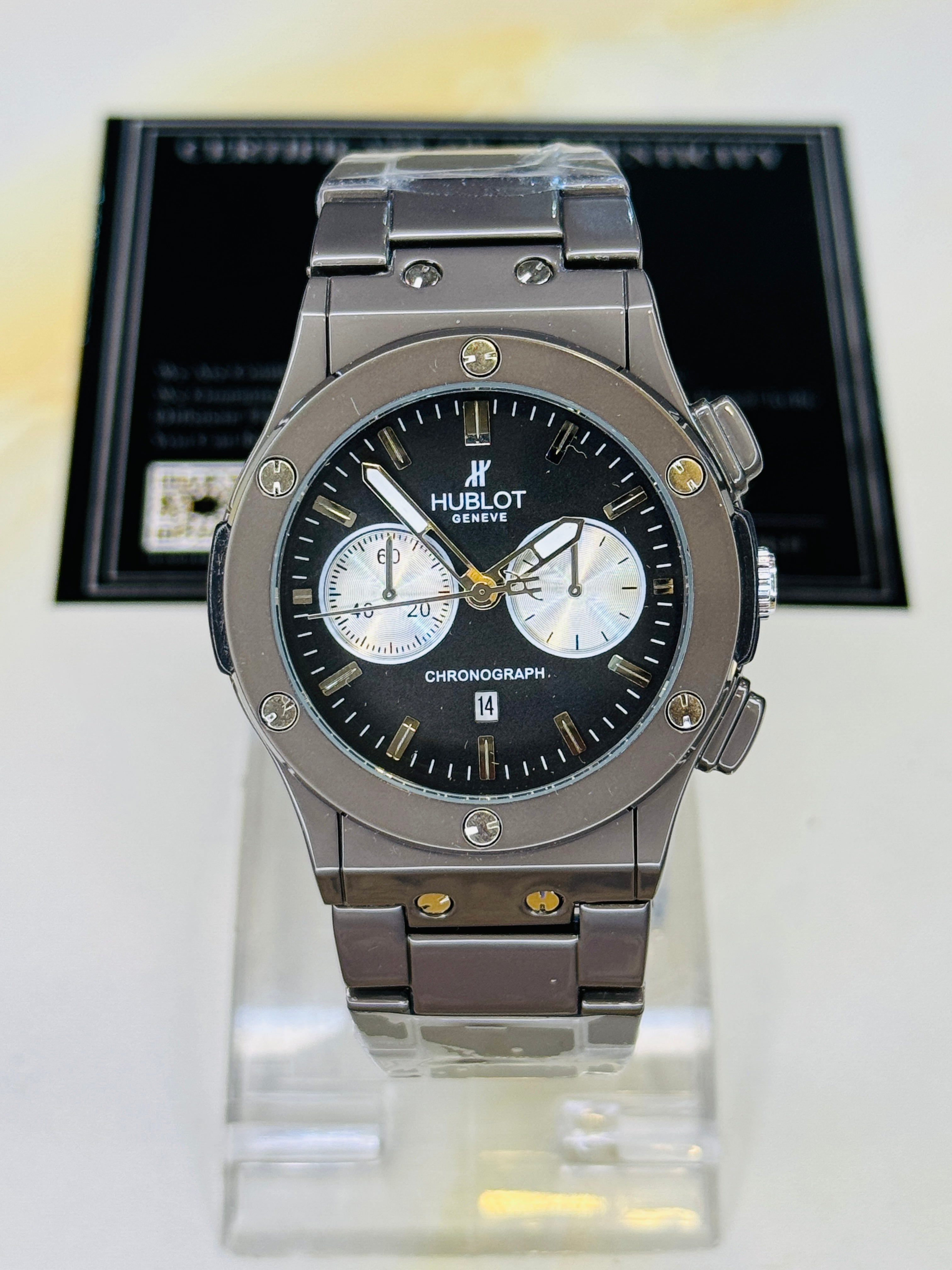 Black Chain Strapped Hublot Watch