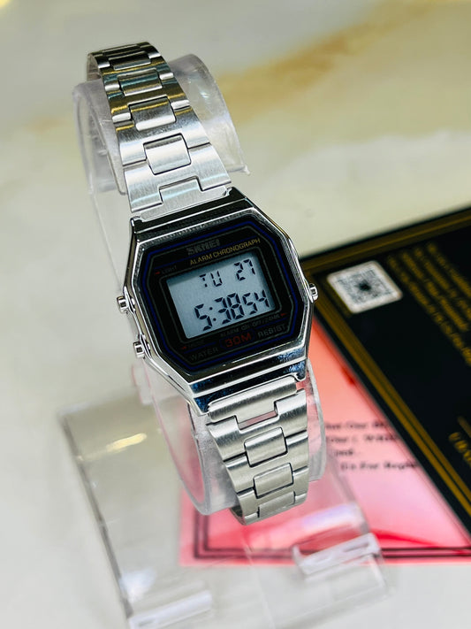 Silver Skmei Digital Watch For Her