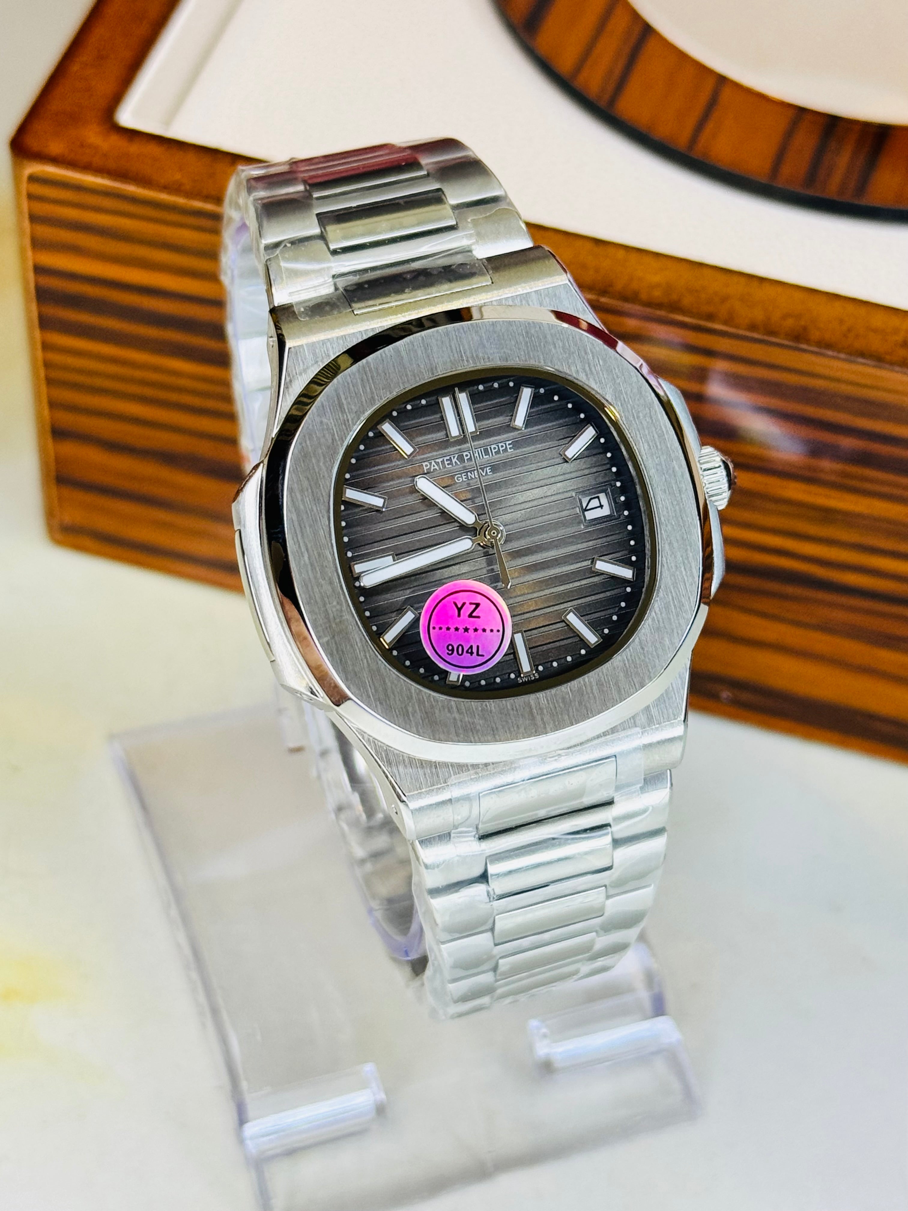 Silver Grey Automatic Nautilus Super Clone Watch