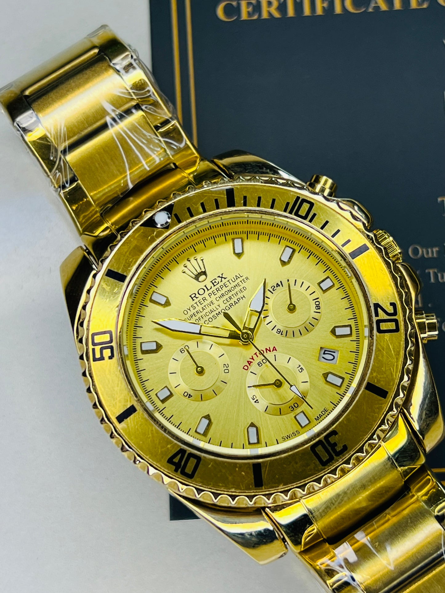 All Gold Daytona Chronograph Watch
