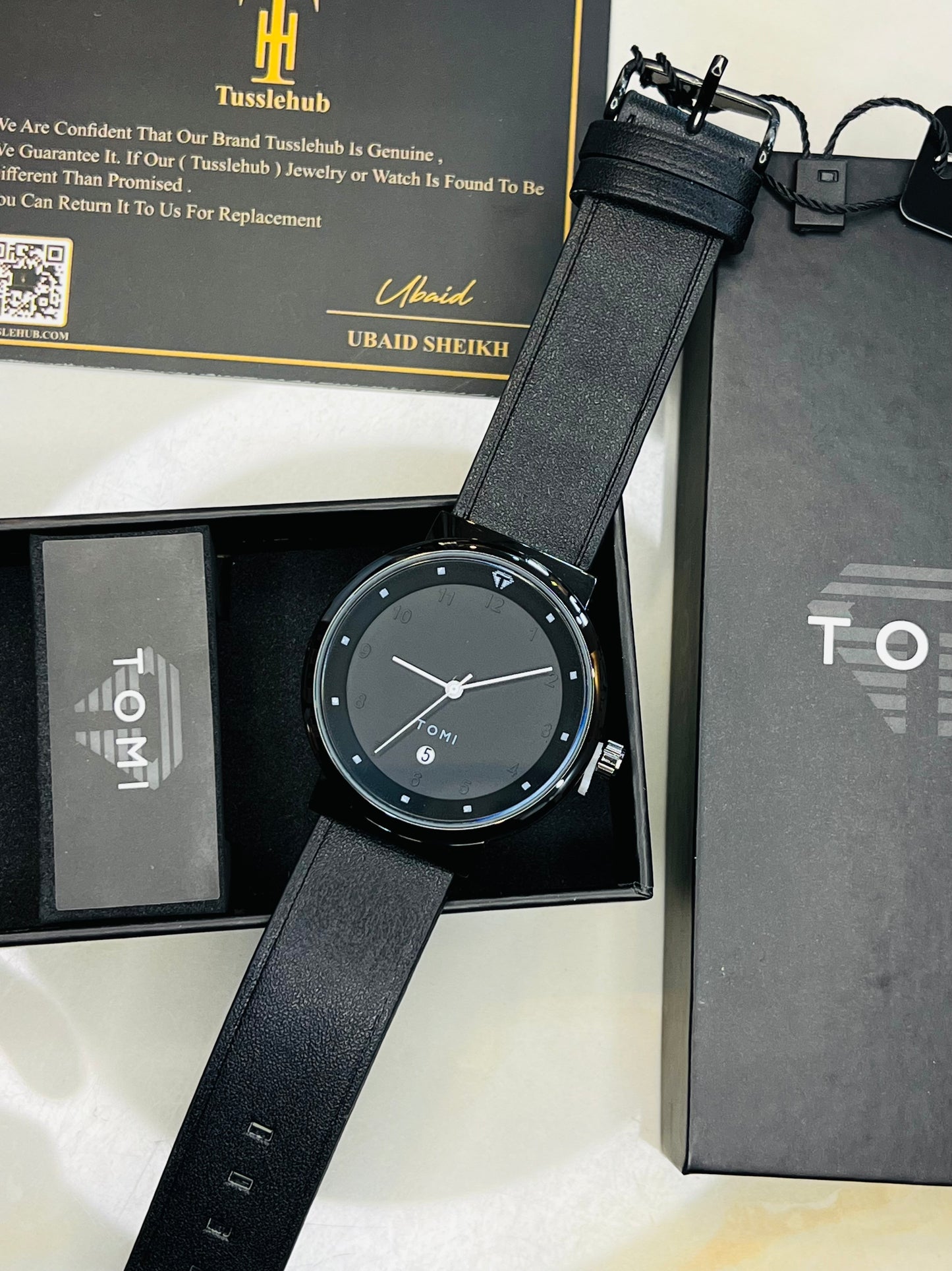 Tomi All Black Elegance Dial Watch