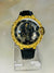 Black Gold Engraved Skeleton Dial Watch