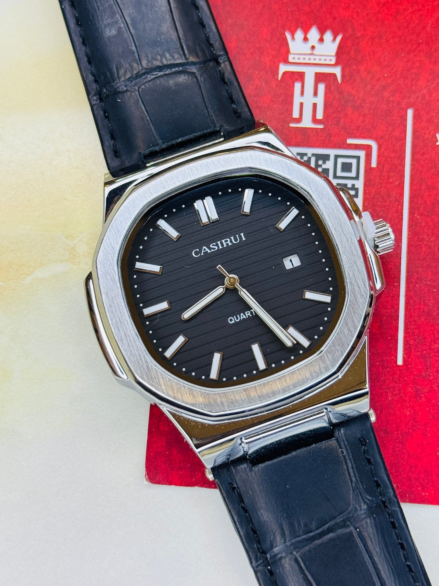 Black Silver Casirui Nautilus Watch